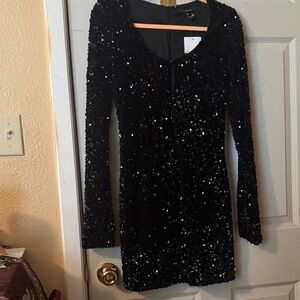 New Forever21 Black Sequin Mini Dress
